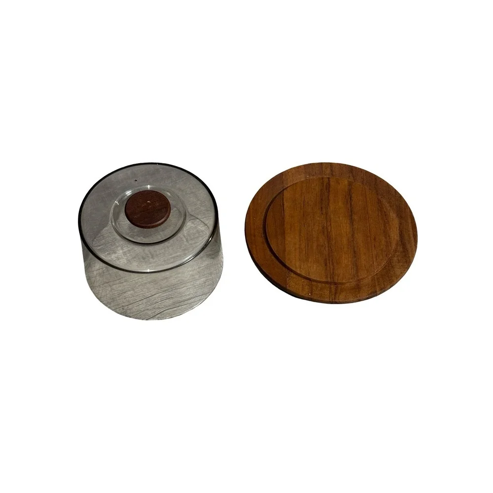 Mid-Century Danish‎ Teak & Acrylic Cheese Dome by Lüthje Wood